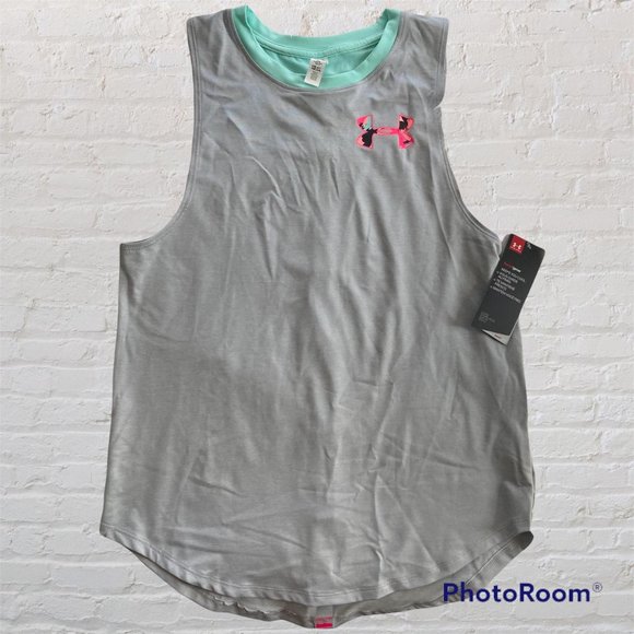 Under Armour Other - Under Armour Heat Gear Gray Loose Fit Active Tank size Youth Large